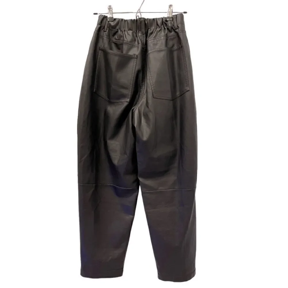 NEW Free People Faux Leather Black Buttons Fly Wide Leg Pants.Size S